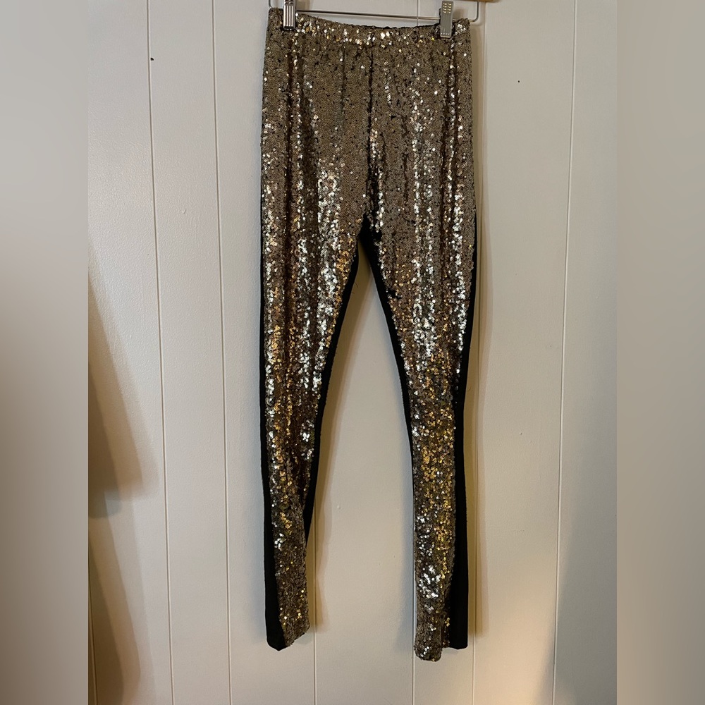 Gold sequin pants size xs